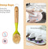 2 Pack Kitchen Dish Brush Bamboo Handle Dish Scrubber Built-in Scraper, Scrub Brush for Pans, Pots, Kitchen Sink Cleaning, Dishwashing and Cleanin...