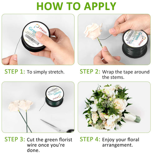 Floral Wire, 110 Yards 22 Gauge Green Florist Wires, Flexible Green Wire Paddle Wires for Crafts, Christmas Wreaths Tree, Garland and Floral Flowe...