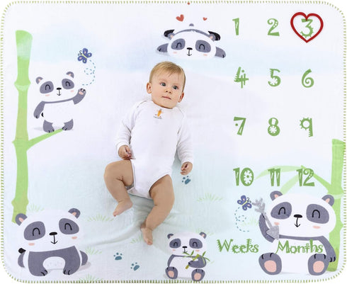 InnoBeta Baby Monthly Milestone Blanket, Flannel Plush Newborn Infant Photo Blanket, for Pictures Photography for Newborn Boys & Girls New Mom Gif...