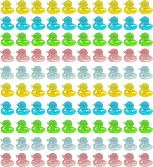 100 pcs Duck Bulk Resin Figurines for Miniature Landscape Garden Aquarium Potted Accessories Home Prank Game Dollhouse Decor Office Decompression...