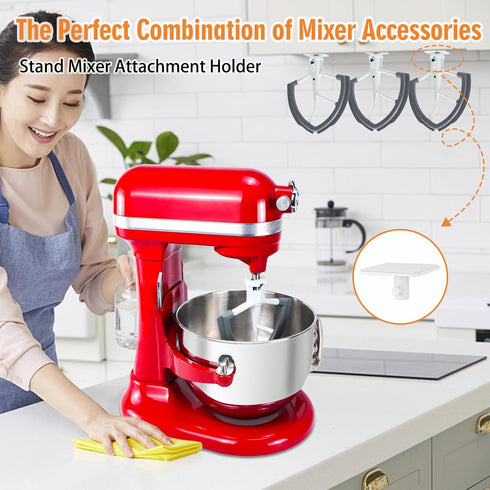 Stand Mixer Attachment Holders Compatible with Kitchenaid Mixer Accessories (White)...
