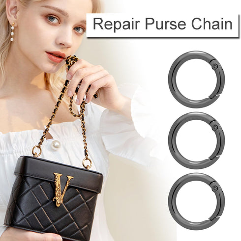 10 Pack 3/4 Inch Trigger Spring O Rings, Metal Round Carabiner Clip Snap Hook, Spring Keyring Buckles for Replacement Purse Strap, Paracord Lanyar...