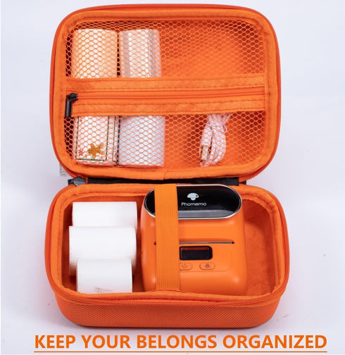 Phomemo Case 2023 Upgrade Version M110 M200 M221 Label Printer,M220 Thermal Label Maker, P3200 D1600 M04S Sticker Photo Printer Storage Holder Tap...