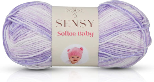 Sensy Softee Baby Yarn, 3.5 oz, 275 Yards, Gauge 3 Light (Purple Batik)......
