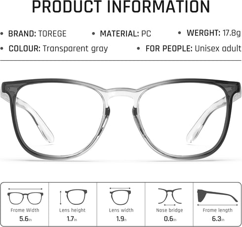 TOREGE Clear Safety Glasses For Women, Stylish Safety Goggles Eye Protection With Anti-Fog And Anti-Blue Light Lens, Upgrade Gradient Protective E...