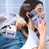 Self Adhesive Card Holders for Back of Phone, Leather RFID Phone Wallet Pockets Stick On, Credit Card Holders Sleeve for Phone Case, Glitter Purpl...