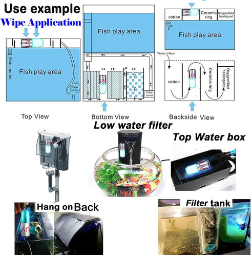 3W Aquarium Clean Light Fish Tank Algae Clean Light Green Water Clean Fish Tank Water Clean Lamp for Sump Pond Filter Tank...