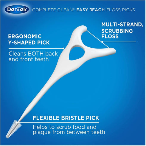 DenTek, Complete Clean Floss Picks 75 Floss Picks Pack of 3, 225 Count...