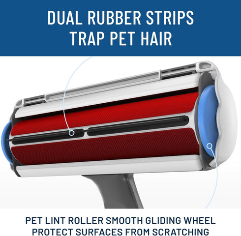 Triton Pet Hair Remover w/Fur Trapping Compartment - Easy to Use Pet Hair Removal Tool - Cat & Dog Hair Remover for Couch, Furniture, Clothes, Bed...