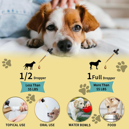 H?mp Oil for Dogs - Pets Hemp Calming Drops for Anxiety Sleep Pain Inflammation Arthritis Allergies - Supports Skin Itchy, Joint & Hip Health - He...