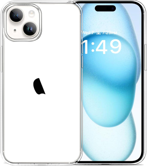 JJGoo Compatible with iPhone 15 Plus Case Clear, Soft Clear TPU Phone Cases, Shockproof Transparent Bumper Cover Slim Thin Phone Case...