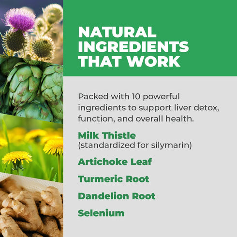 Balance ONE Liver Support Supplement with Milk Thistle Extract, Dandelion Root & Molybdenum – Natural Liver Cleanse, Repair & Detox for Men & Wome...