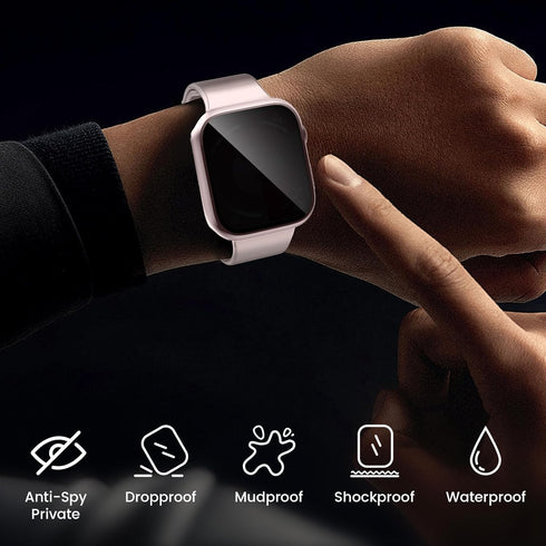 Goton Waterproof Privacy Case for Apple Watch Series 9 8 7 6 5 4 SE Ultra 40mm 44mm 41mm 45mm 49mm, Hard PC Bumper Tempered Glass Screen Protector...