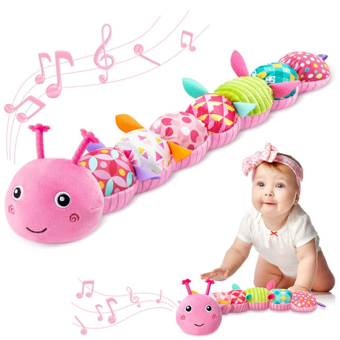 Baby Toys 0-6-12 Months,Infant Musical Stuffed Animals Activity Toys with Muti-Sensory Crinkle,Rattles,Baby Girl Toys Gifts for Newborn Tummy Time...
