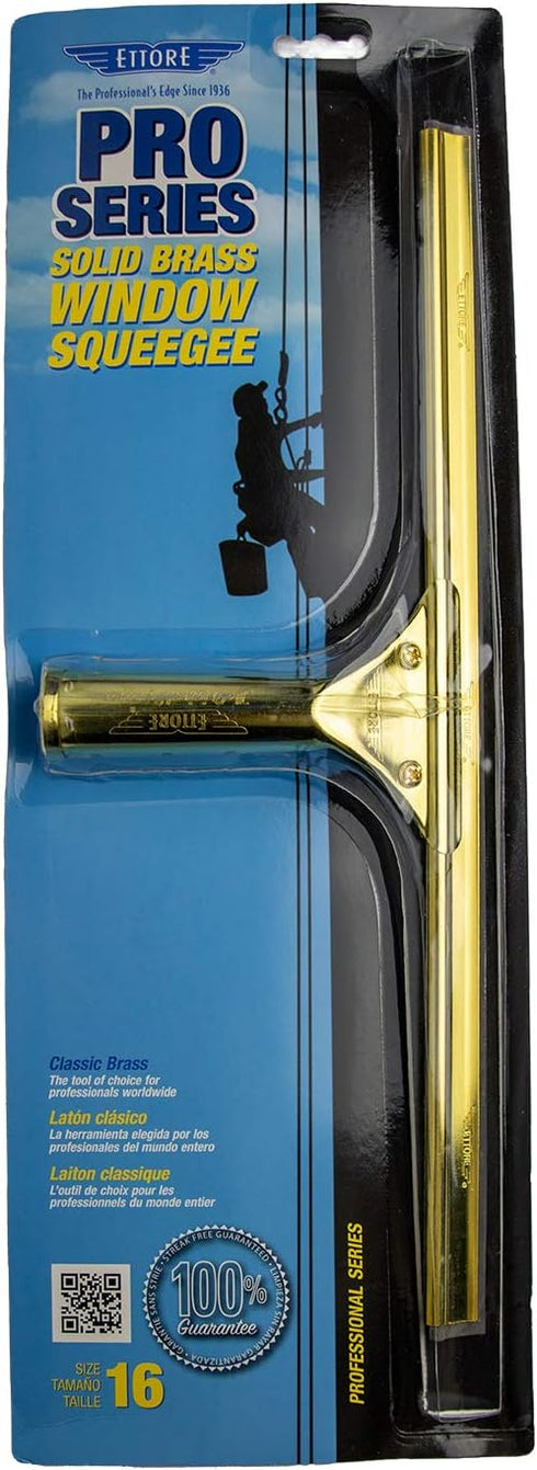Ettore Solid Brass Window Squeegee, 16-Inch...