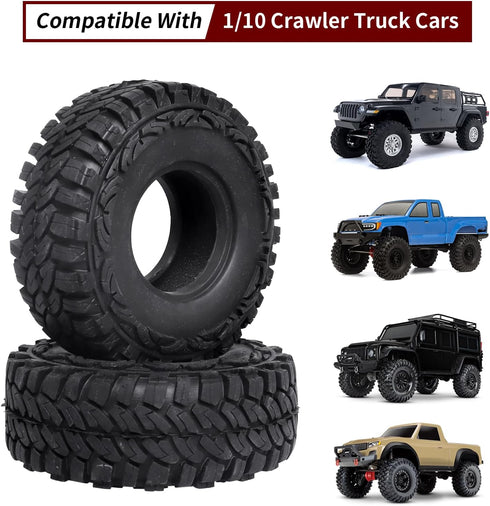 1.9 Crawler Tires with Foam Inserts for Traxxas TRX-4 Axial SCX10 II III 1/10 RC Rock Crawler Car...