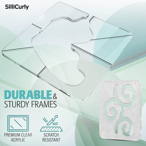 Acrylic Free Motion Quilting Template Designs 4pcs DIY Transparent, Domestic Sewing Machine Ruler, Grip 5, Border Template for Beginner and Profes...