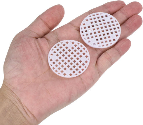 PATIKIL Flower Pot Hole Mesh Pad, 60Pcs 1.8 Inch/4.5cm Round Rigid Bonsai Drainage Mesh Grid Screen Bottom Grid Mat for Garden, White...