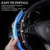 Universal 2 Packs Carbon Fiber Anti-Skid Steering Wheel Cover Safe Non Slip Car Accessory Fit 99% 14-15 Inch Car Interior Accessories Blue...