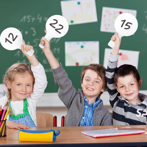 4PCS 5x8.6 Inch Dry Erase Paddles, Handheld Whiteboard and 2 Black Marker Set Handheld Double Sided Auction Paddles, Student Acrylic Answer Boards...