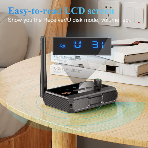Bluetooth Receiver Adapter - Bluetooth 5.3 Audio Receiver Wireless Music Adapter for Home Stereo/Car Stereo/AV Receiver/Headphone/Speaker, Optical...