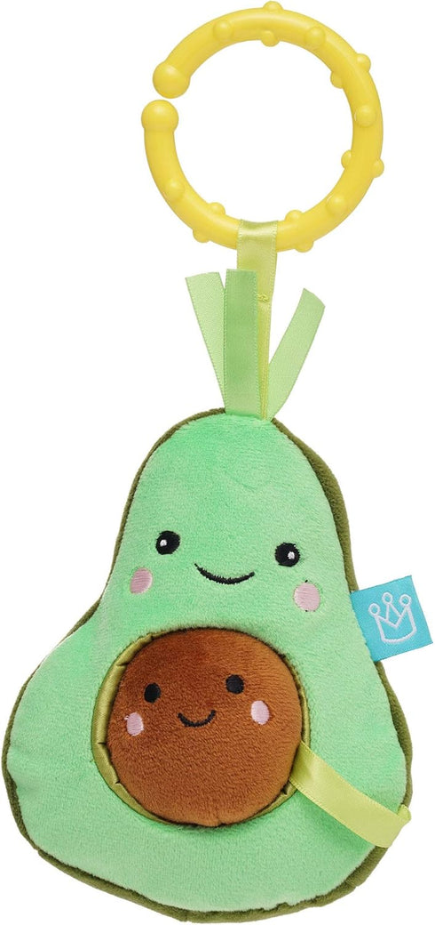 Manhattan Toy Mini-Apple Farm Avacado Baby Travel Toy with Rattle, Chime, Crinkle Fabric & Teether Clip-on Attachment...