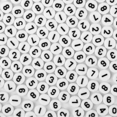 Xilitata 600Pcs Number Beads Black Number White Round Beads 4x7mm for Friendship Bracelet Making Jewelry Making Kit...