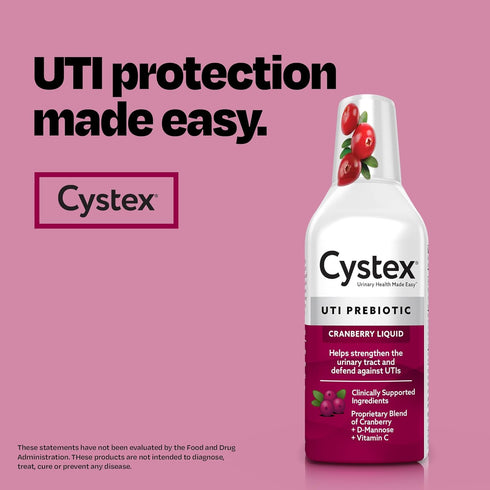 Cystex Urinary Tract Infection Support, Cranberry Prebiotic Supplement for UTI Protection & Urinary Health Maintenance, D-Mannose & Vitamin C, 7.6...