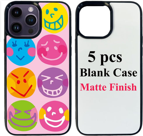 JUSTRY 5 Sets Sublimation Blanks Phone Case Bulk Covers Compatible with Apple iPhone 15 Pro Max, 6.7-Inch (2023), 2 in 1 2D Soft Rubber DIY Custom...