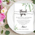 Giftideaworkshop 50 Wedding Reception Thank You Cards - Greenery Thank You Table Place Setting Cards-Great Addition to Your Table Centerpiece, Pla...