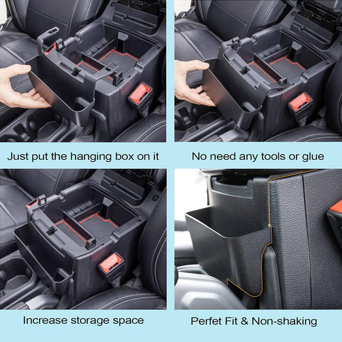 Center Console Hanging Box Compatible with JEEP Wrangler JL/JLU 2018-2023 2024 2025 and JEEP Gladiator JT Truck 2020-2024 2025 Organizer Tray Armr...