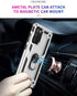Military Grade Drop Impact for Samsung Galaxy A02S Case 360 Metal Rotating Ring Kickstand Holder Armor Heavy Duty Shockproof Case for Galaxy A02S ...