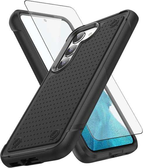 Asuwish Phone Case for Samsung Galaxy S23 5G with Tempered Glass Screen Protector Cover and Cell Accessories Protective Dual Layer Rugged Hybrid S...