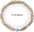 COOLSTEELANDBEYOND Champagne Gold Rainbow Beads Necklace Multi-Layer Crystal Braided Chain Choker Collar Magnetic Clasp...