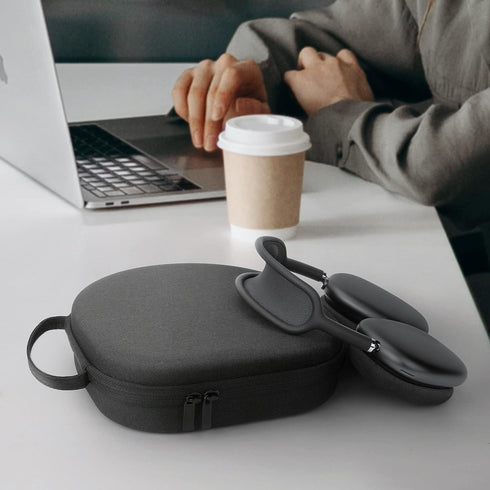 Smart Case for Apple AirPods Max with Sleep Mode,Potective Convenient Carrying Travel Hard Organizer Storage Cover Bag (Black Snow Cloth)...