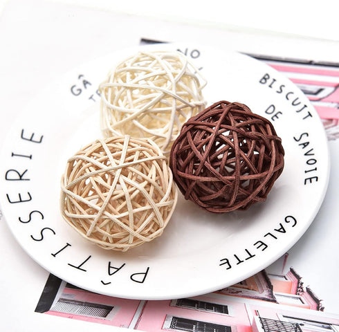 Pomeat 15pcs Wicker Rattan Balls Decorative Ball Orbs Vase Fillers Table Decor, Wedding Party Decoration, Decorative Balls for Centerpiece Bowls...