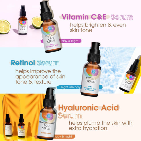 Retinol Serum for Face - Vitamin C Face Serum with Hyaluronic Acid Serum for Face, Vitamin C Serum for Face, Retinol for Face, Glow Face Serum for...