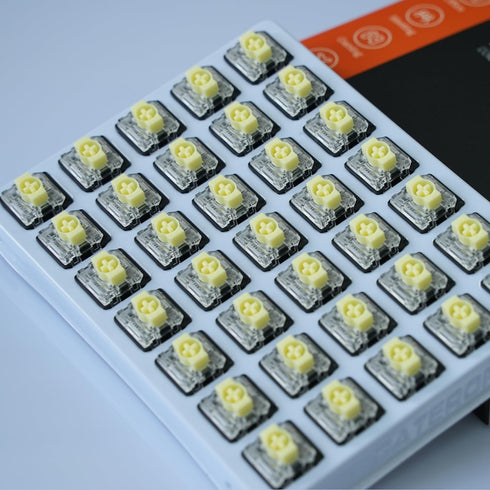 GATERON KS-33 Low Profile Banana Keyboard Switches, Tactile 65gf 3 Pin RGB LED Factory Pre-lubed for MX Mechanical Keyboard (35PCS)...