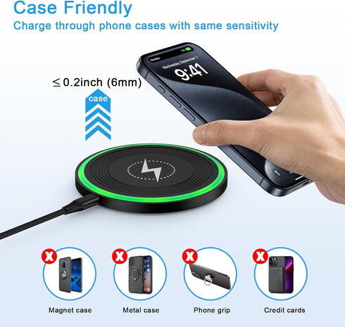 Fast Wireless Charger 15W for Motorola razr 2023/razr 2024/razr Plus 2024/Edge 2024/Edge 2023/2022,Moto G Stylus 5G 2024 2023,Moto G Power 5G 2024...