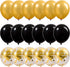 Black and Gold 50th Birthday Decorations Set - Banner, Balloons, Gold Foil Numbers, and Supplies for 50 Years Old Celebration...