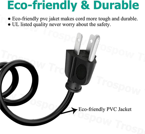 3 Prong Power Cord Replacement for Optoma HD143X HD39HDR UHD50 UHD38 UHD38x UHZ45 UHZ50 GT1080HDR UHD55 HD143X Projector 8.2ft AC Power Cord Cable...
