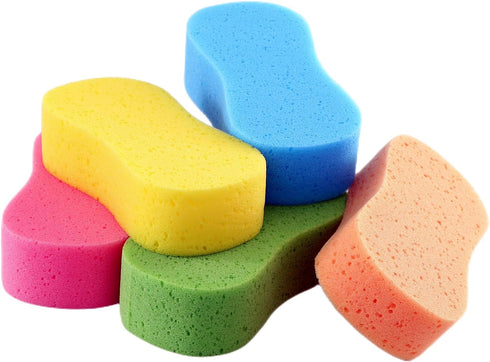 Car Wash Sponges,5 Pack Extra Thick Large Colorful Cleaning Sponge Multi-Purpose for Bathroom Kitchen Bike Boat (Random 5-Color Mix)...
