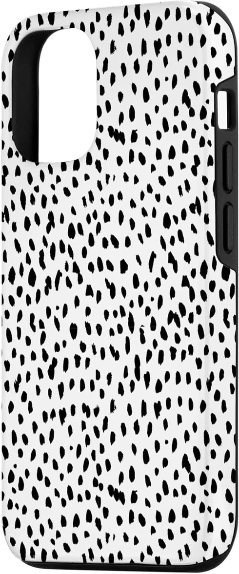 iPhone 12/12 Pro Dalmatian Animal Print Black And White Black White Case...