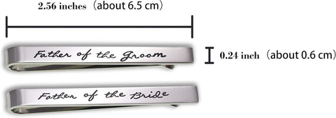 Father of The Groom Father of The Bride Gifts Tie Clip Wedding Tie Clip Set Stainless Steel Tie Bar Wedding Party Day Present for Man...