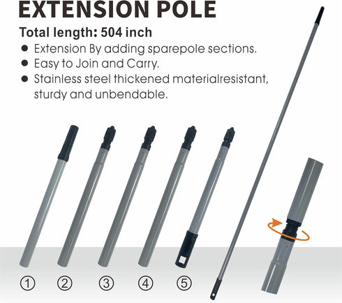 House Paint Roller Pole 4 FT Stainless Steel Pole New Splicing Rod Home Painting Supplies for Painting Walls and Ceilings House Paint Roller Pole(...