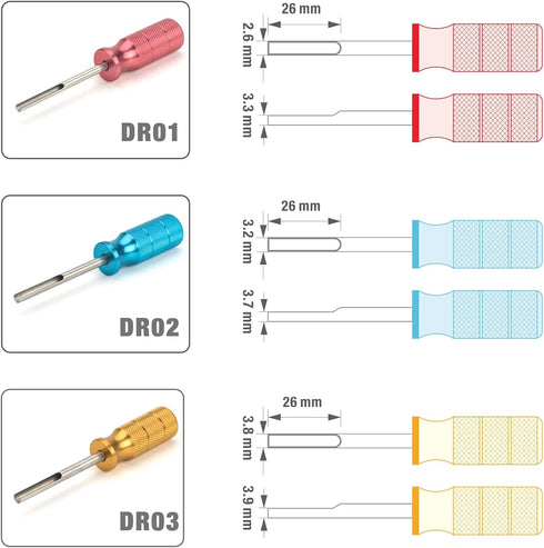 iCrimp Deutsch Contact Removal Tools, DT Series, Terminal Extraction Tool Kit for Deutsch Solid Contacts, 14 to 24 Gauge, 3 Pieces...