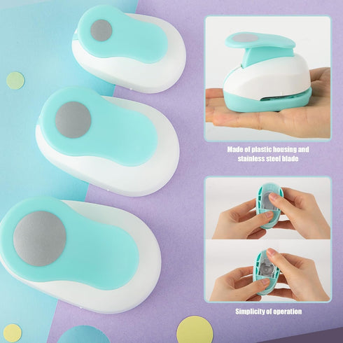 LOVEINUSA 3PCS Paper Hole Punches, Lever Punch Hole Punch Shapes Craft Paper Punch Set for Scrapbooking Festival Paper Greeting Card DIY Albums Ph...
