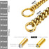 Chain Dog Collar 18K Gold Cuban Link Dog Chain 15MM 10MM Thick Chain Collar Metal Stainless Steel Heavy Duty Slip Dog Collars for Small Dogs (14",...