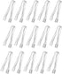 J-Chen 15PCS Plastic Buffet Serving Tongs Mini Serving Utensil Tongs Appetizers Tongs Clear Kitchen Tongs 6.3 Inch Small Ice Tongs for Tea and Cof...