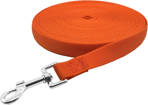 Nylon Training Dog Leash for Small Medium Large Dogs, 15ft 20ft 30ft 50ft Long Leash Dog/Puppy Lead for Obedience Recall Training, Camping (20ft, ...